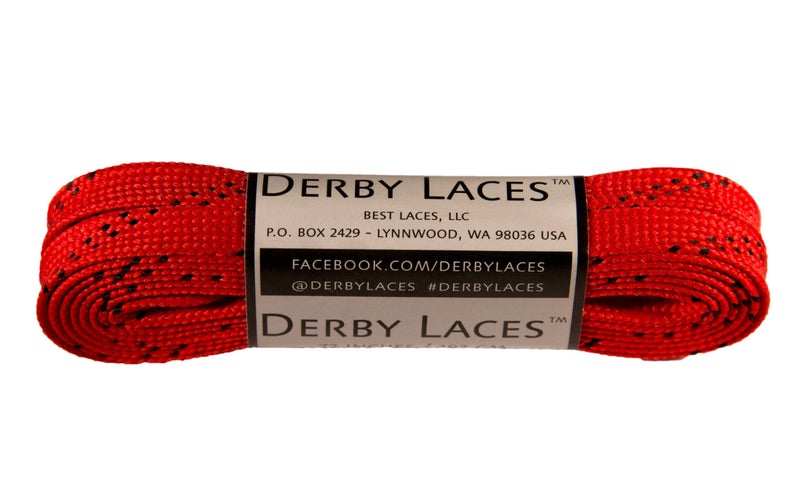 Derby Laces Red 72 Inch Waxed Skate Lace for Roller Derby, Hockey and Ice Skates, and Boots